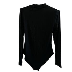 MangoPop Black Long Sleeve Stretch Bodysuit size XL